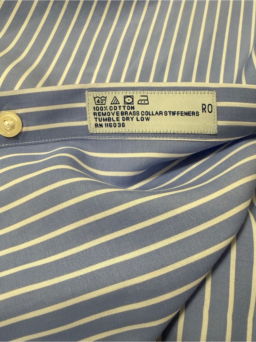 🦕 Charles Tyrwhitt| EUC Men’s Blue White Stripe Cotton Dress Shirt 16/33 - Picture 4 of 10